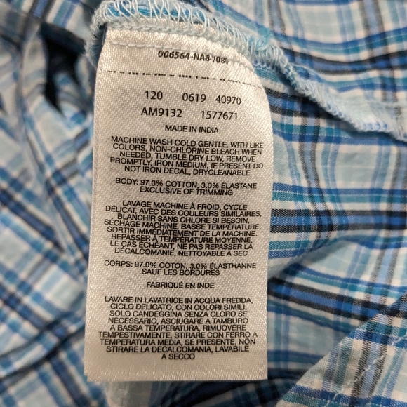 Columbia Men's Blue & white Plaid Short Sleeve Shirt. Size L - Picture 6 of 7